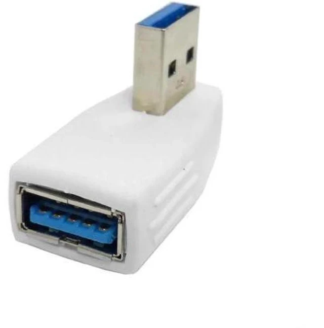 Alt view image 2 of 2 - 90 Degree Left Angled USB 3.0 Adapter, A Male to A Female Extension Connector