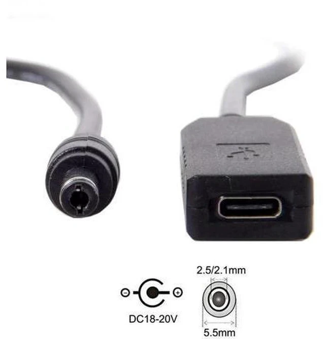 Alt view image 6 of 7 - USB3.1 Type-C to Dual DC 5.52.1mm & 5.52.5mm PD Emulator Trigger Cable | Fixed 20V Output for DC Port Laptops