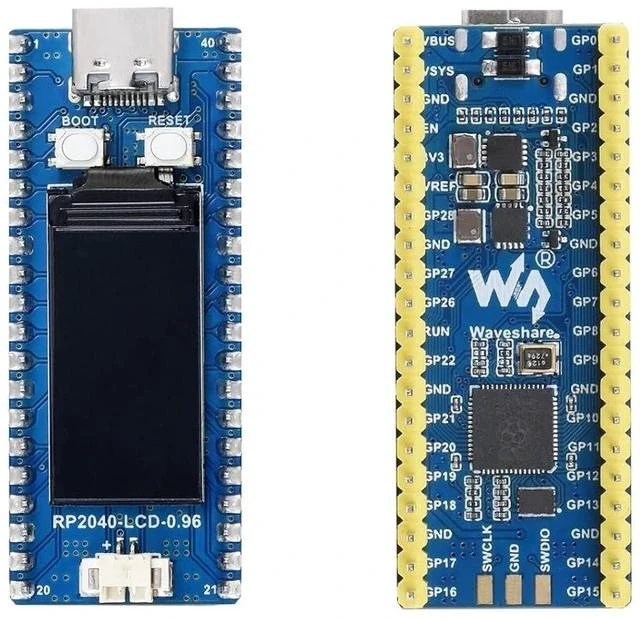 Main image of RP2040-LCD-0.96-M Mini Board High-Performance Pico-Like MCU Board with Pre-Soldered Header Based on Raspberry Pi Microcontroller RP2040,Onboard 0.96 inch LCD,USB-C Connector,Low-Cost