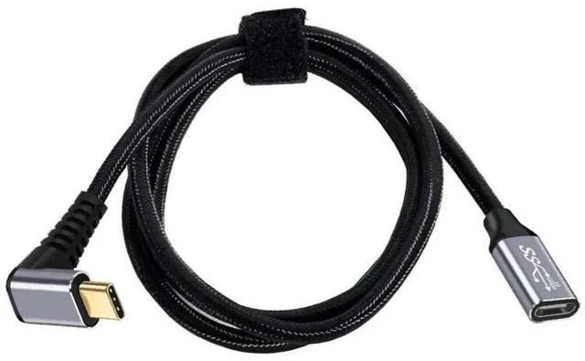 Alt view image 6 of 6 - 2.0M Up 90° Angled USB-C Male to Female Extension Cable | USB3.1 Gen2 10Gbps & 100W PD Fast Charge with Protective Sleeve
