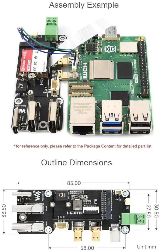 Alt view image 7 of 7 - PCIe to M.2 Multifunctional Adapter Compatible with Raspberry Pi 5,for NVMe Protocol M.2 Solid State Drive,Compatible with 2230/2242 Size M.2 Solid State Drives