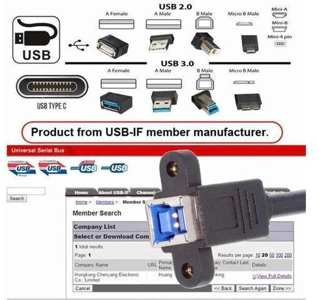 Alt view image 6 of 7 - 30cm USB3.0 B Female to USB2.0 B Male Extension Cable | 5Gbps High Speed Data Cord for External SSD, HDD & Industrial Camera