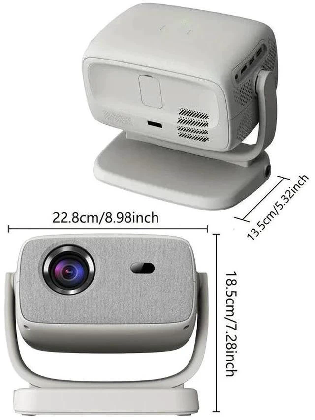 Alt view image 7 of 7 - Portable 4K Ultra HD Smart Projector with Motorized Focus Built-in Gimbal, Wireless Screen Mirroring, 1080p Native, Auto Keystone Correction, Home Theater/Outdoor Use