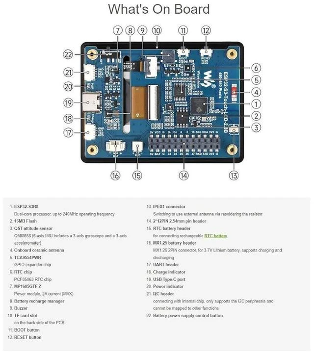 Alt view image 4 of 7 - ESP32-S3 2.8inch Display Development Board 240×320 Pixels IPS LCD Display,Supports WiFi & Bluetooth,32-Bit LX7 Dual-Core Processor