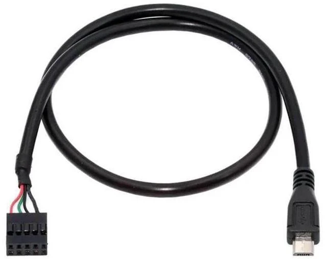 Main image of 0.5M USB2.0 9/10Pin Motherboard Header to Micro USB 5Pin Female Data Cable | Internal PC Front Panel Conversion Cord