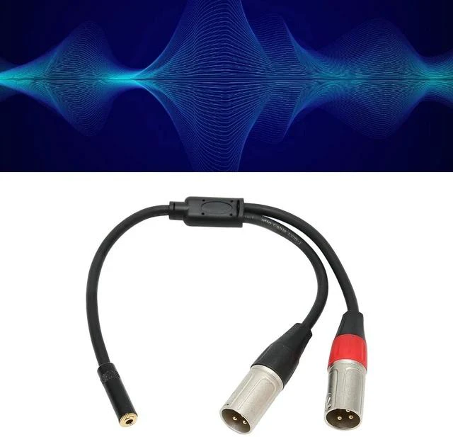 Alt view image 6 of 7 - 3.5mm 1/8 to XLR Microphone Cable, Professional Connector Adapter,Balanced Dual XLR Male to 3.5mm Female Stereo Cable 1.0ft