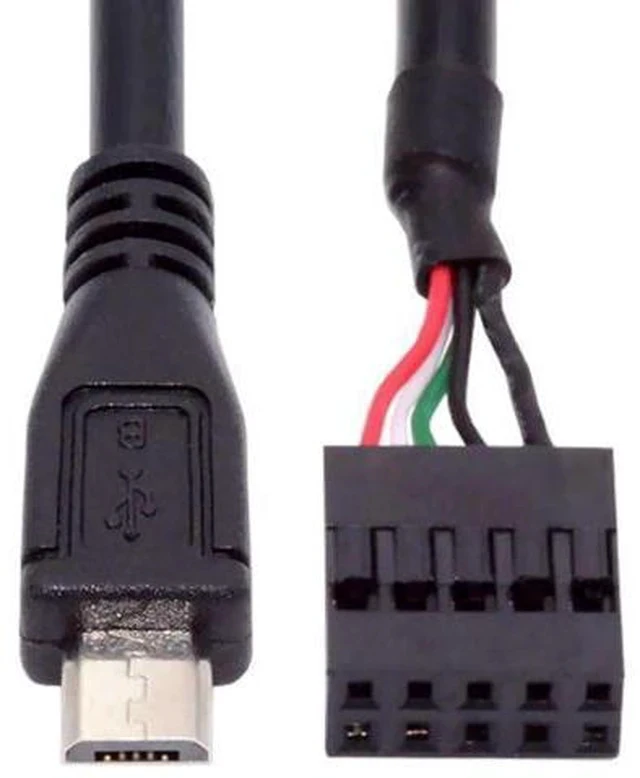 Alt view image 7 of 7 - 0.5M USB2.0 9/10Pin Motherboard Header to Micro USB 5Pin Female Data Cable | Internal PC Front Panel Conversion Cord