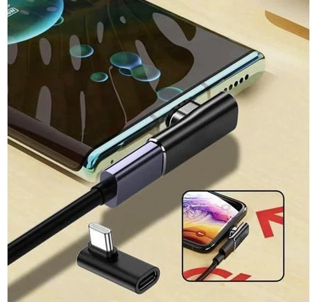 Alt view image 3 of 7 - Left & Right 90 Degree Reversible USB 3.1 Type-C Male to Female Low Profile Extension Adapter, Elbow USB-C Converter for Laptops, Phones & USB-C Devices