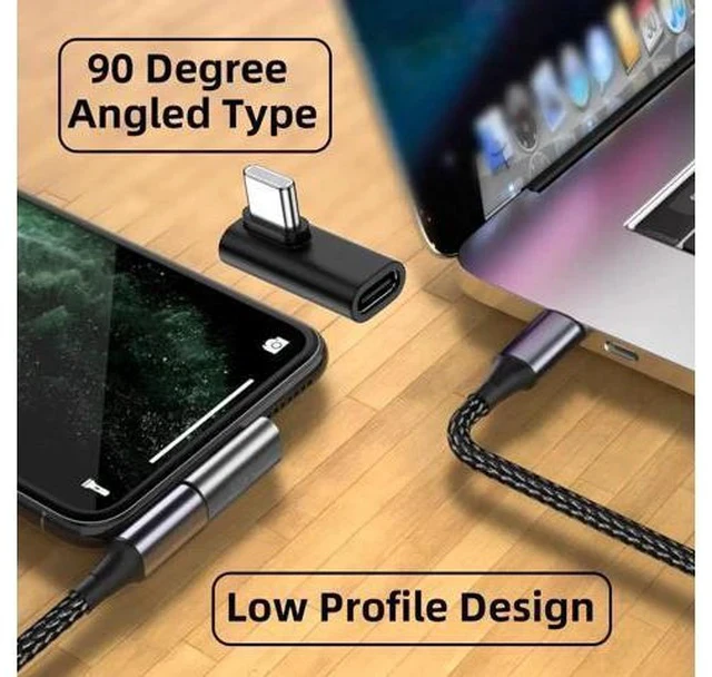 Alt view image 5 of 7 - Left & Right 90 Degree Reversible USB 3.1 Type-C Male to Female Low Profile Extension Adapter, Elbow USB-C Converter for Laptops, Phones & USB-C Devices