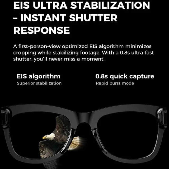 Alt view image 5 of 6 - M01 Smart Video Glasses 1080P HD Camera, AI Object Recognition, Real-Time Translation, 5MP Video Recording, Smart Glasses for Travel & Learning - Transparent lenses