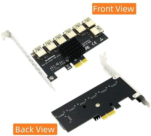 Alt view image 2 of 7 - PCIe 1-to-7 Expansion Card PCI-E to 7-Slot GPU Riser, One to Seven PCIe Ports, Graphics Card Expansion Adapter for Mining / Server / Workstation
