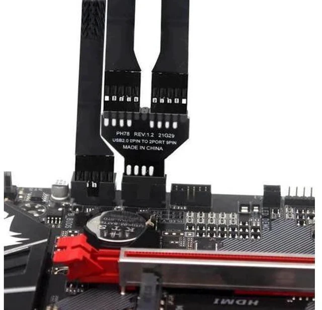 Alt view image 4 of 7 - 9Pin/10Pin USB 2.0 Header 1 to 2 Female Splitter Cable, Motherboard Internal Port Multiplier Hub Adapter