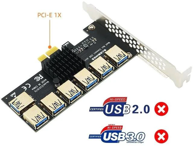 Alt view image 4 of 7 - PCIe 1-to-7 Expansion Card PCI-E to 7-Slot GPU Riser, One to Seven PCIe Ports, Graphics Card Expansion Adapter for Mining / Server / Workstation