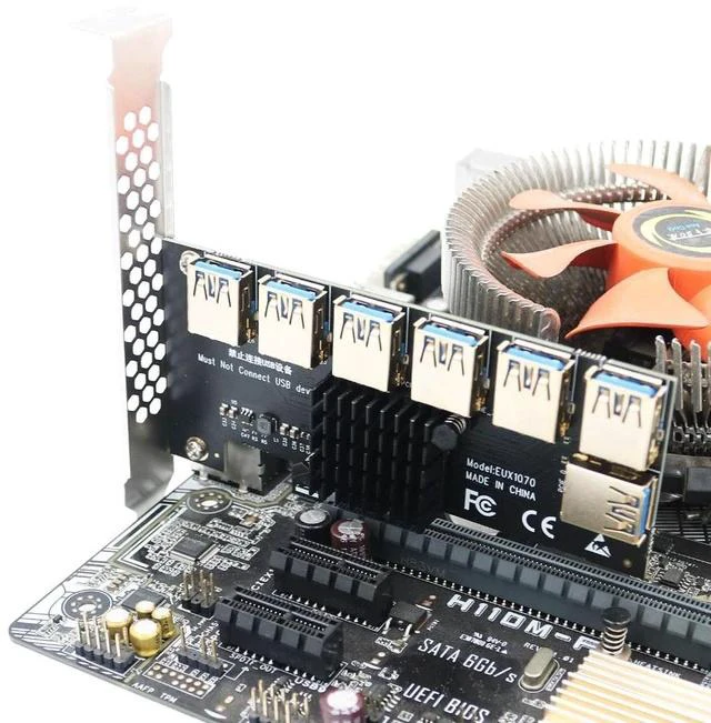 Alt view image 7 of 7 - PCIe 1-to-7 Expansion Card PCI-E to 7-Slot GPU Riser, One to Seven PCIe Ports, Graphics Card Expansion Adapter for Mining / Server / Workstation