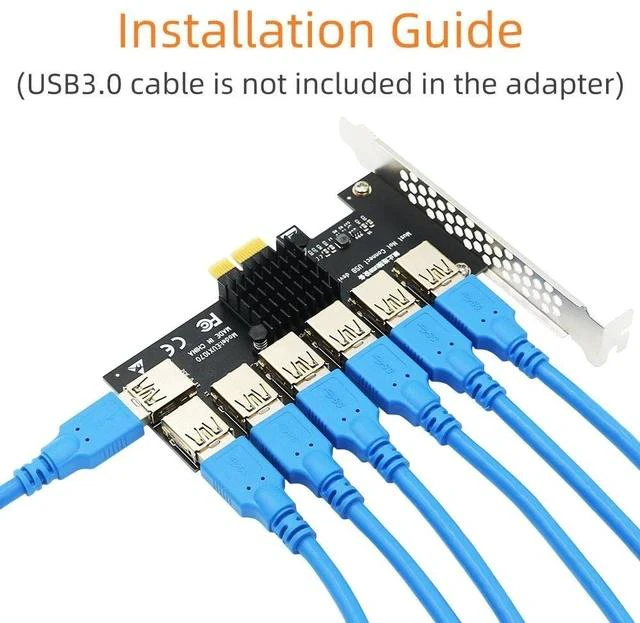 Alt view image 6 of 7 - PCIe 1-to-7 Expansion Card PCI-E to 7-Slot GPU Riser, One to Seven PCIe Ports, Graphics Card Expansion Adapter for Mining / Server / Workstation