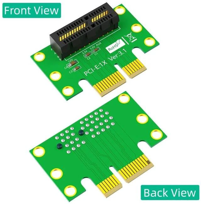 Alt view image 2 of 5 - PCI-E x1 Left-Angle Riser Card PCIe 1x Adapter Card, PCI-E Adapter Card