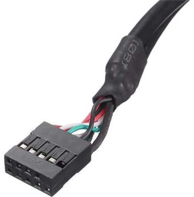 Alt view image 2 of 6 - 11.81 Inch Motherboard 9Pin USB2.0 Splitter Cable, Single 9Pin Header to Dual USB 2.0 Female Internal Extension Adapter Wire