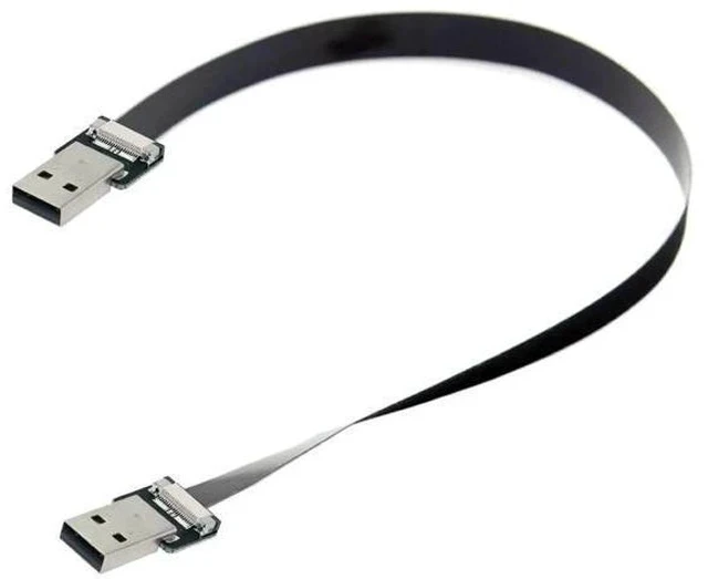 Alt view image 3 of 7 - 0.5M Flat Ribbon USB2.0 Male to Male Extension Flex Cable for Data Sync & Charging