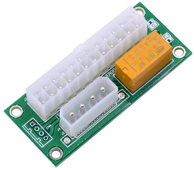 Main image of Dual Power Supply Synchronizer Board 24 Pin ATX and 4 Pin Molex Interface, PSU Sync Starter Module with Relay for Multi-PSU Mining Rig Server Workstation Automatic Simultaneous Power On Controller