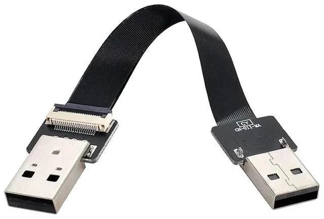Alt view image 7 of 7 - 0.5M Flat Ribbon USB2.0 Male to Male Extension Flex Cable for Data Sync & Charging
