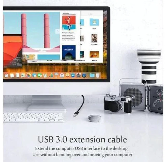 Alt view image 3 of 7 - 10FT USB 3.0 Male to Female Extension Cable, High Speed Data Transfer Cord for Smart TV, PS4, Xbox One & External SSD