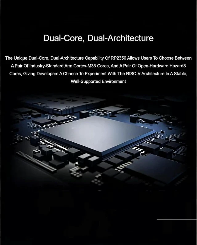 Alt view image 5 of 7 - 2 PCS Pre-soldered Raspberry Pi Pico 2 Microcontroller Development Board with Header Based on Official RP2350 Chip,Dual-core and Dual-Architecture Design