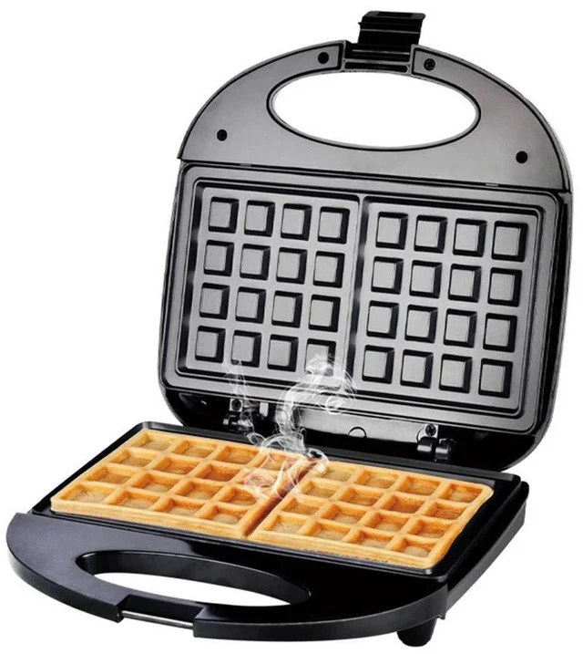 Alt view image 4 of 6 - Dual-Heating 110V Waffle & Sandwich Maker Non-Stick Coating, Home Breakfast Machine with US Standard Plug