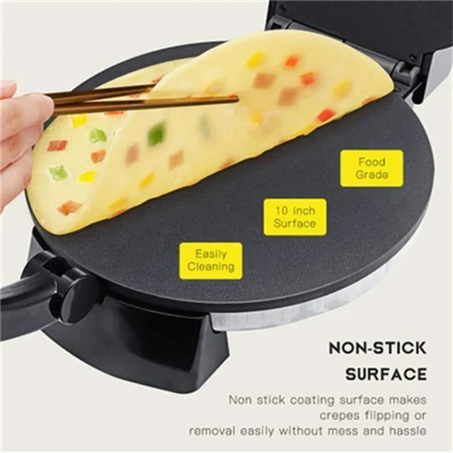 Alt view image 3 of 7 - Multi-Function Roti & Pancake Maker Double-Sided Heating, Non-Stick Cooking Surface for Pizza, Crepes, Wraps & Flatbreads