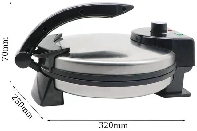 Alt view image 7 of 7 - Multi-Function Roti & Pancake Maker Double-Sided Heating, Non-Stick Cooking Surface for Pizza, Crepes, Wraps & Flatbreads