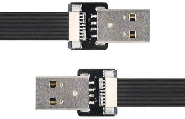 Alt view image 4 of 7 - 0.5M Flat Ribbon USB2.0 Male to Male Extension Flex Cable for Data Sync & Charging