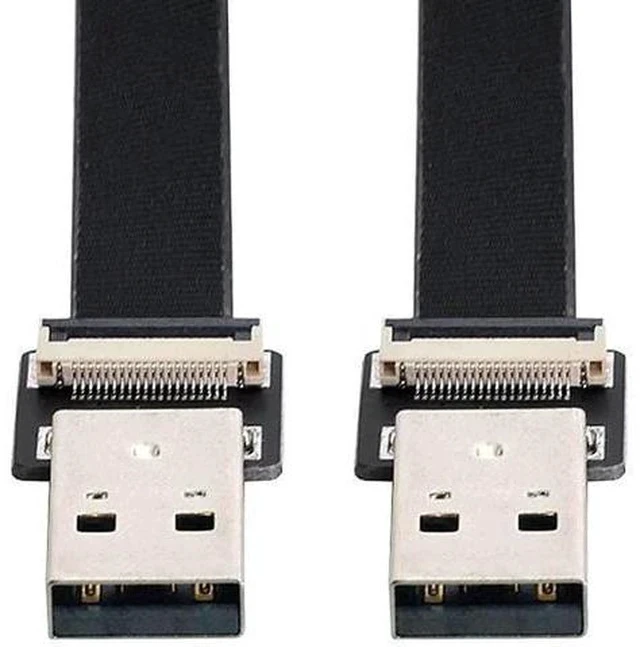 Alt view image 6 of 7 - 0.5M Flat Ribbon USB2.0 Male to Male Extension Flex Cable for Data Sync & Charging