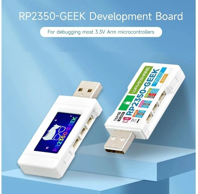 Alt view image 3 of 7 - RP2350-GEEK Development Board Based on RP2350 Microcontroller Onboard 1.14inch 65K Color LCD,USB Type-A Interface,Compatible with Multiple Debugging Methods