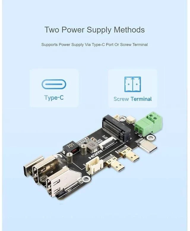 Alt view image 3 of 7 - PCIe to M.2 Multifunctional Adapter Compatible with Raspberry Pi 5,for NVMe Protocol M.2 Solid State Drive,Compatible with 2230/2242 Size M.2 Solid State Drives