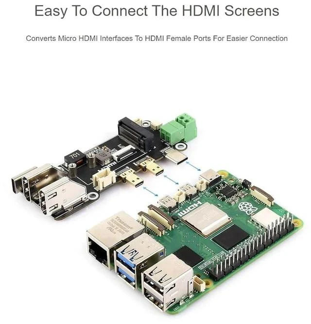 Alt view image 5 of 7 - PCIe to M.2 Multifunctional Adapter Compatible with Raspberry Pi 5,for NVMe Protocol M.2 Solid State Drive,Compatible with 2230/2242 Size M.2 Solid State Drives