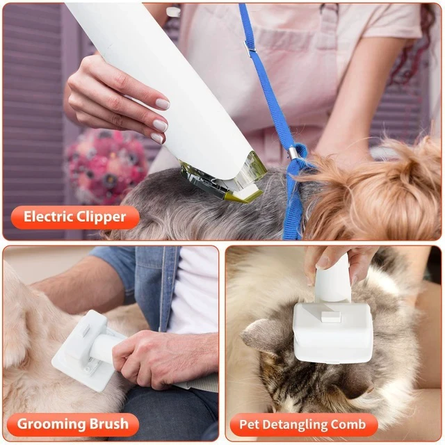 Alt view image 6 of 7 - Pet Grooming Vacuum & Blow Dryer Integrated Suction, Trimmer & Hair Dryer for Dogs & Cats, Low Noise, Dust Cup