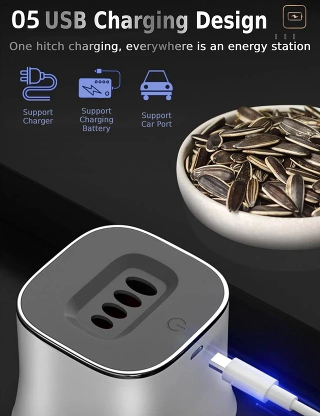 Alt view image 6 of 7 - Sunflower Seeds Peeler - Automatic Melon Seed Peeling Machine, Travel Seed Opener Universal Nut Sheller Designed for Nut Lovers