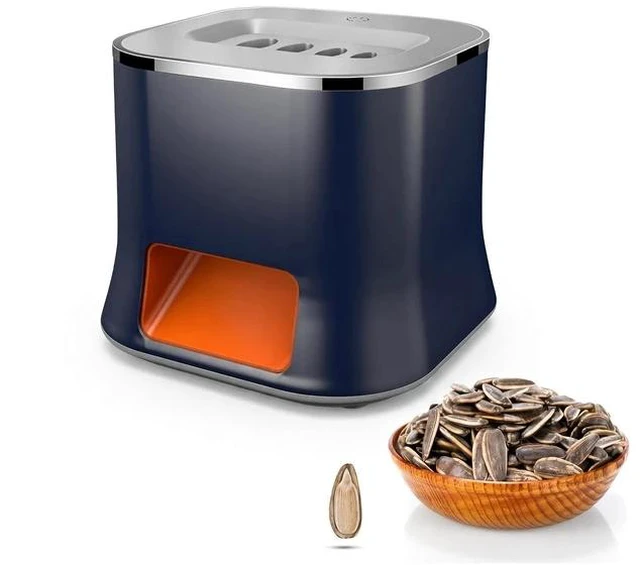 Main image of Automatic Electric Nut Sheller Cracker, High Efficiency Safety Guard Easy Cleaning Premium ABS Stainless Steel, Portable Rechargeable with USB Cable Brush Instruction Manual Blue