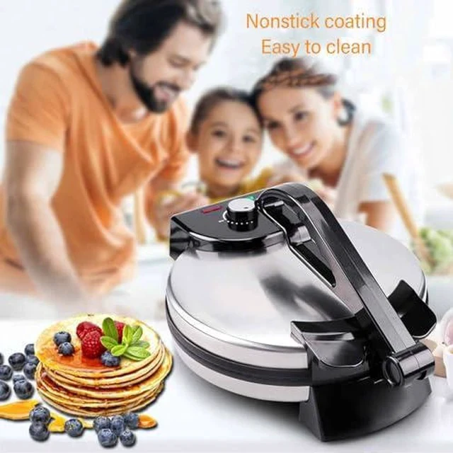 Alt view image 4 of 7 - 10inch Electric Tortilla Maker, Electric Rotis Tortilla Press, Anti Stick Roti Maker Machine to Make Indian Chapati, Tortilla, Roti, Maquina Para Hacer Tortillas, Dark black