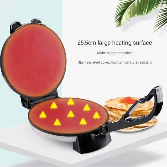 Alt view image 5 of 7 - 10inch Electric Tortilla Maker, Electric Rotis Tortilla Press, Anti Stick Roti Maker Machine to Make Indian Chapati, Tortilla, Roti, Maquina Para Hacer Tortillas, Dark black