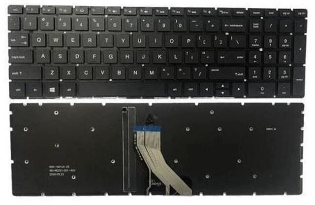 Main image of replacement keyboard for HP 15-cp0053cl 15-cp0086nr 15-cp0010nr US Backlit Black