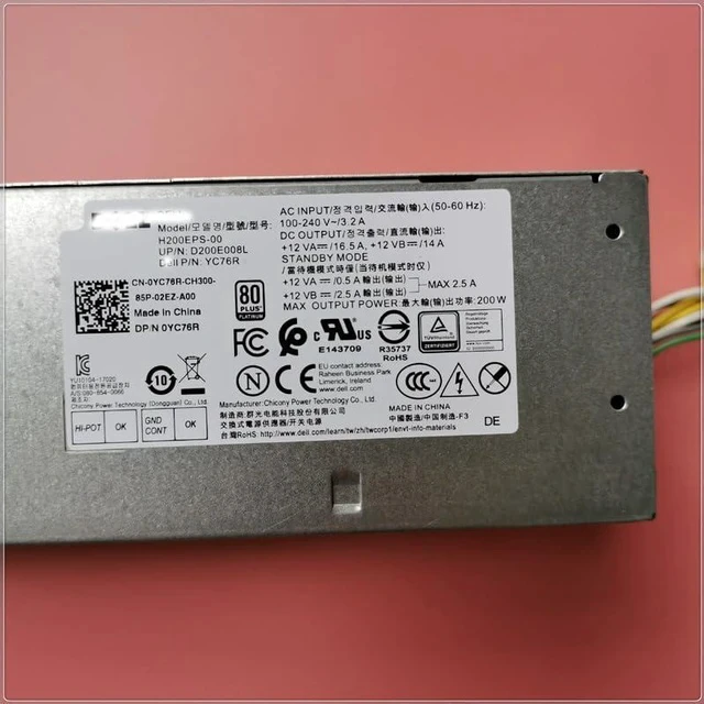Alt view image 5 of 6 - H200EBS-00 L200EBS-00 AC200EBS-00 H200NS-00 200W Power Supply for De ll Opti Plex 3050 5050 7050 3060 5060 7060 3070 7070
