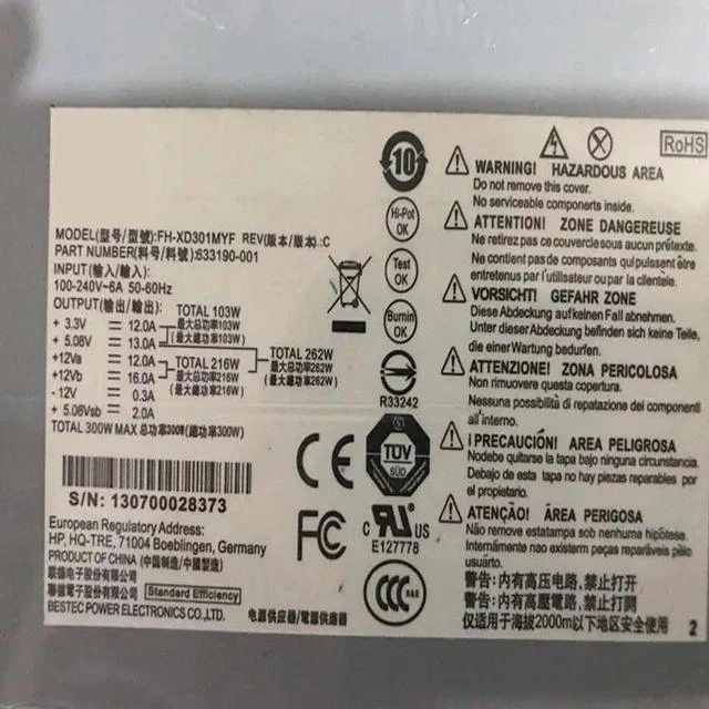 Alt view image 4 of 5 - Power Supply 300W DPS-300AB-72 B PCB230 PCB130 PS-6301-8 ATX0300D5WB DPS-300AB-24 A ATX0300F5WB ATX-250-12Z ATX0250F5WA ATX-300-12Z
