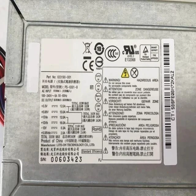 Alt view image 5 of 5 - Power Supply 300W DPS-300AB-72 B PCB230 PCB130 PS-6301-8 ATX0300D5WB DPS-300AB-24 A ATX0300F5WB ATX-250-12Z ATX0250F5WA ATX-300-12Z