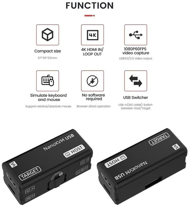 Alt view image 6 of 7 - Sipeed NanoKVM-USB, 4K KVM, Finger-Sized, for Servers/SBCs, Convenient Operation and Maintenance/Tools for Multi-Device Collaboration, USB-KVM (Blue,Tool Kit Package)