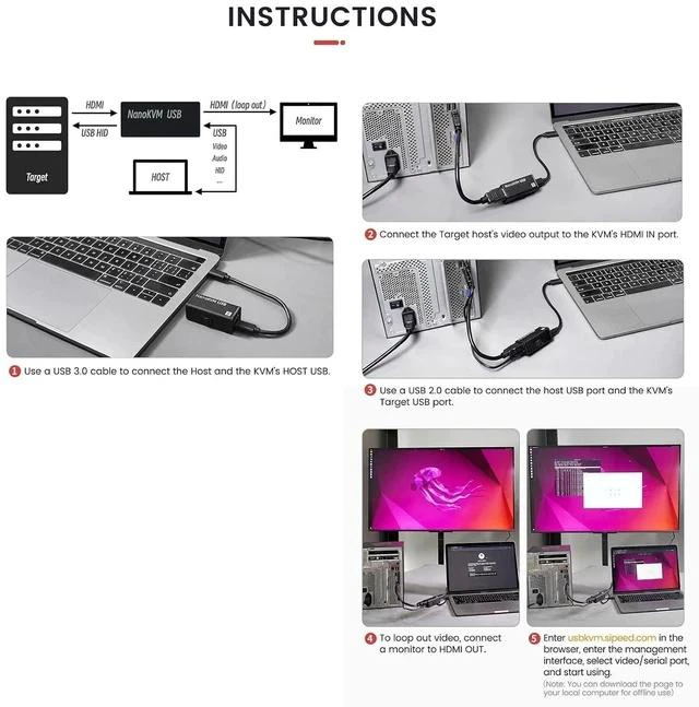 Alt view image 7 of 7 - Sipeed NanoKVM-USB, 4K KVM, Finger-Sized, for Servers/SBCs, Convenient Operation and Maintenance/Tools for Multi-Device Collaboration, USB-KVM (Blue,Tool Kit Package)