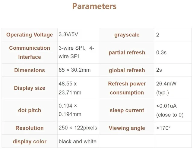 Alt view image 6 of 7 - 2.13inch E-Ink Display HAT V4 Version, 250x122 Resolution 3.3V/5V Black White Two-Color e-paper Screen Module for Raspberry Pi Zero/Zero W/Zero WH/2B/3B/3B+/4B, Supports Partial Refresh, SPI Interface