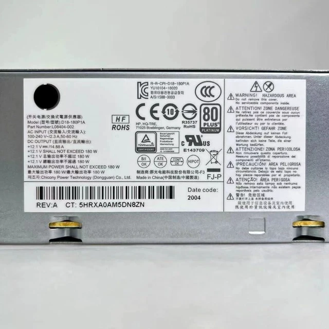 Alt view image 6 of 7 - L07658-001 PA-1181-3HB L08404-002 D18-180P1A Original New Power Supply for H P 400 G5 600 G3 G4 G5 SFF 180W