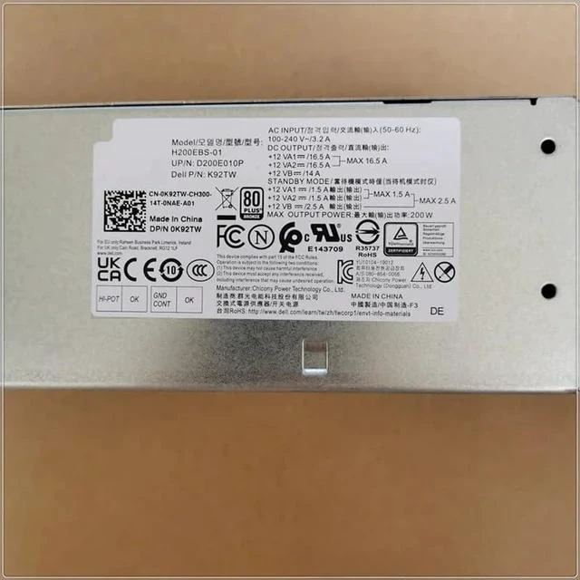 Alt view image 3 of 4 - L200EBS-01 AC200EBS-01 H200EPS-01 H200EBS-01 52C2P KMJP5 K92TW R4T90 5TVM5 200W Original New PSU for De ll 3080 7080 Power Supply