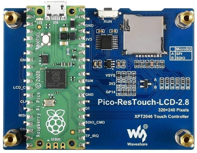 Alt view image 7 of 7 - for Raspberry Pi Pico LCD 2.8inch Touch Display Module 320×240 Resolution 262K Colors Display IPS Screen,Resistive Touch Controller XPT2046, ST7789 Driver, Using SPI Bus