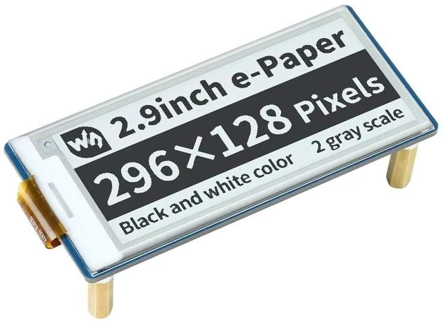 Main image of 2.9inch E-Ink Display HAT 296×128 Pixels Black White Two Color E-Paper Module epaper Screen for Raspberry Pi Pico Microcontroller Board,SPI Interface,Support Partial Refresh